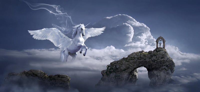 Graceful unicorn in a meadow